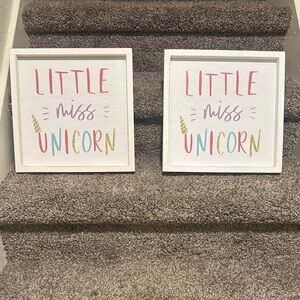 Little Miss Unicorn Wall Art Set